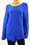 New Alfani Women's Scoop Neck Blue Buttoned Cuff Knit Tunic Sweater Top Plus 2X