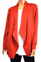 JM Collection Women's Open Front Stretch Red Draped Suede Cardigan Shrug Top L - evorr.com