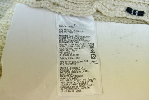 Nautica Mens Long Sleeve Shawl Collar Full-Zip White Pocketed Cardigan Sweater S