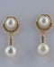 Faux Pearl Drop Earrings w/ Rhinestones - evorr.com