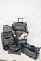 $200 NEW TAG Travel Springfield III Printed 5 Piece Set Suitcase Luggage Black