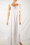 New NY Collection Women's Sleeveless Lace-Up White Lace Trim Long Maxi Dress XL