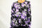 Karen Scott Women Long-Sleeves Purple Floral-Print Button Down Cardigan Shrug M
