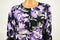 Karen Scott Women Long-Sleeves Purple Floral-Print Button Down Cardigan Shrug M
