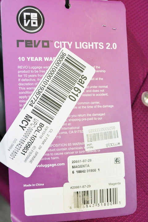 $260 Revo City Lights 2.0 29" Expandable-Spinner Suitcase Luggage Lightweight
