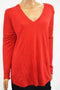 $125 Ralph Lauren Women's Long-Sleeve Red V-Neck Hi-Lo Sweater Top Plus 2X - evorr.com