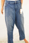 $84 Seven7 Women's Blue Slim Silhouette Monroe Wash Cropped Denim Jean Plus 24W