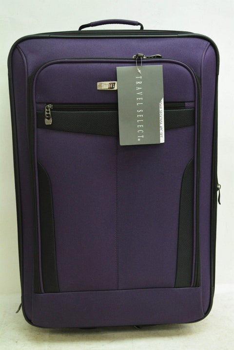 $340 NEW Travel Select Segovia 3 PC Luggage Set Expandable Suitcase Purple Soft