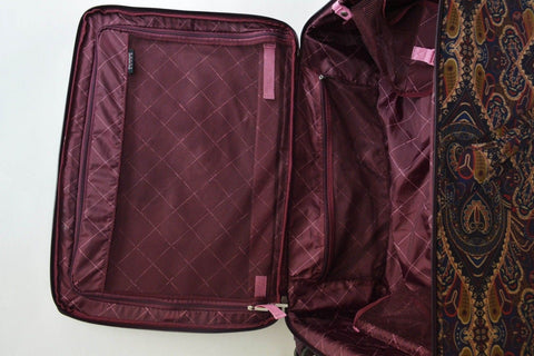$340 Ricardo Big Sur 29" Printed Expandable Spinner Luggage Mocha Maze Beige