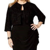 New MSK Women Black 3/4 Sleeves Open Front Metallic Cardigan Shrug Size Plus 18W