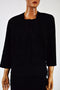 New MSK Women Black 3/4 Sleeves Open Front Metallic Cardigan Shrug Size Plus 18W