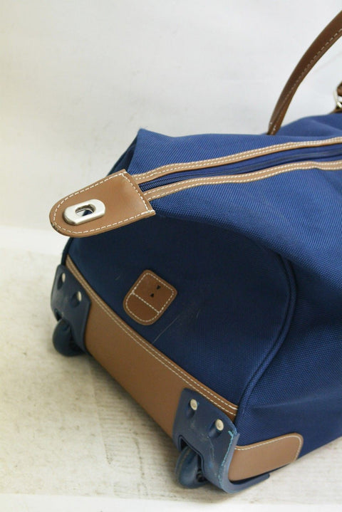 $200 Tommy Hilfiger Freeport Rolling Wheels Duffel City Bag Travel Luggage Blue