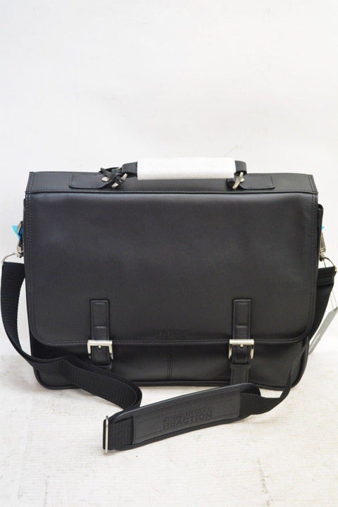 $500 Kenneth Cole Reaction 12" Manhattan Leather Single Gusset Laptop Briefcase