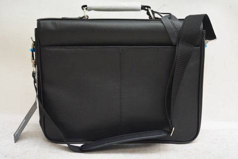 $500 Kenneth Cole Reaction 12" Manhattan Leather Single Gusset Laptop Briefcase