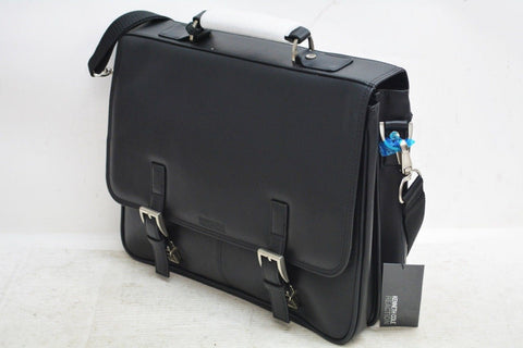$500 Kenneth Cole Reaction 12" Manhattan Leather Single Gusset Laptop Briefcase