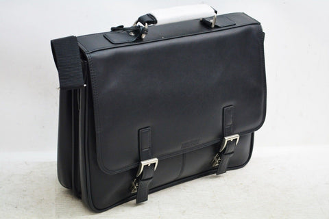 $500 Kenneth Cole Reaction 12" Manhattan Leather Single Gusset Laptop Briefcase