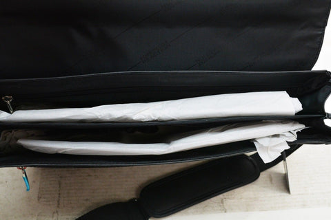 $500 Kenneth Cole Reaction 12" Manhattan Leather Single Gusset Laptop Briefcase