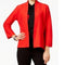 $119 Anne Klein Women Red Wool-Blend Open-Front Cardigan Top XS - evorr.com