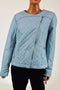 $125 INC Concepts Women Blue Quilt Faux-Leather Full-Zip Motor Jacket Plus 0X - evorr.com