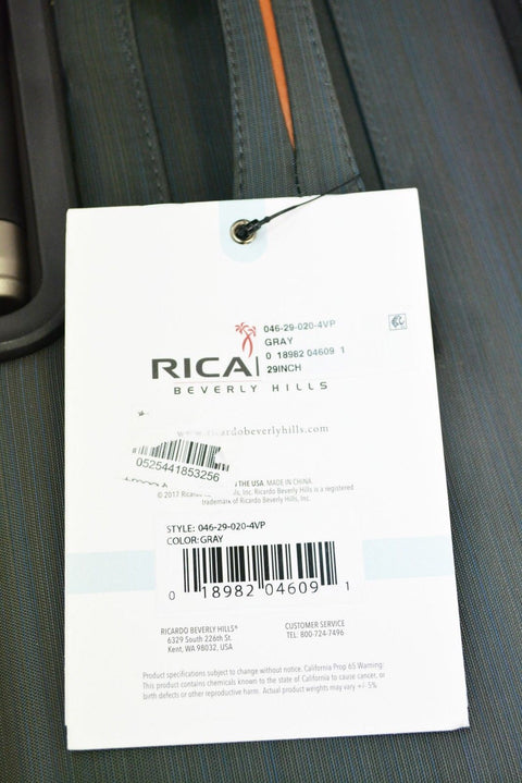 $340 Ricardo Cabrillo 29" Softside Spinner Travel Suitcase Luggage Gray
