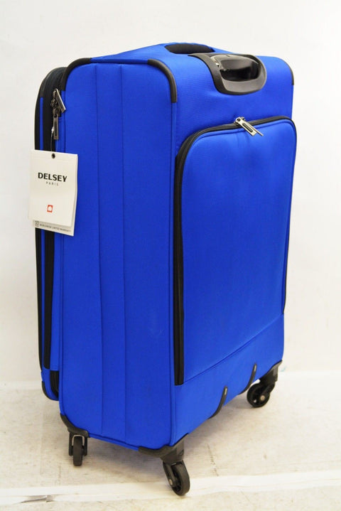 $260 Delsey Opti-Max 25" Expandable Spinner Travel Suitcase Luggage Royal Soft