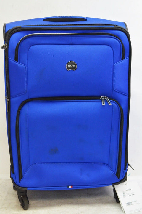 $260 Delsey Opti-Max 25" Expandable Spinner Travel Suitcase Luggage Royal Soft