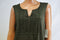 Charter Club Women Sleeveless Split Neck Green Crochet-Trim Blouse Top Plus 1X