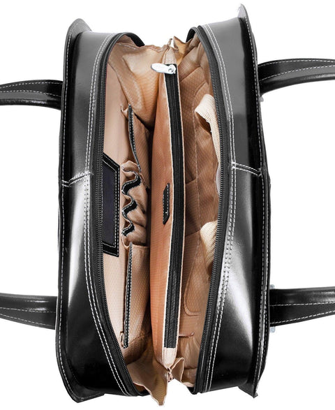 $320 New In Box McKlein USA Oak Grove Leather Laptop Briefcase Travel Bag Black