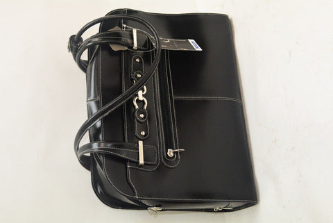 $320 New In Box McKlein USA Oak Grove Leather Laptop Briefcase Travel Bag Black