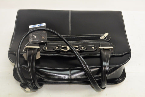 $320 New In Box McKlein USA Oak Grove Leather Laptop Briefcase Travel Bag Black