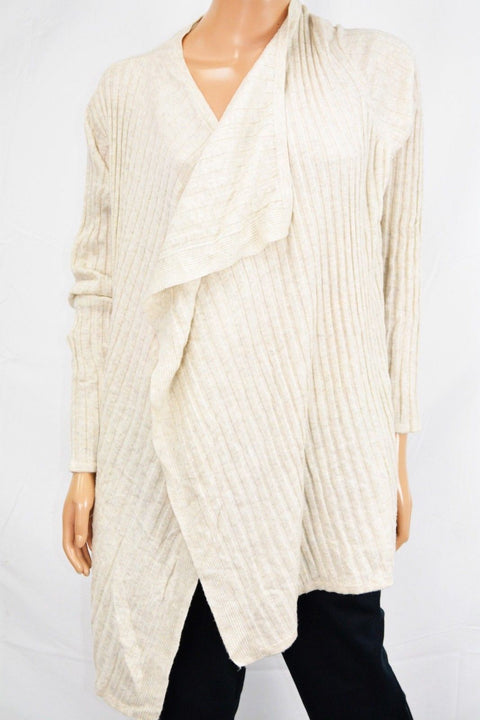 INC International Concepts Draped Open-Front Cardigan Top Heather Beige Plus 16W