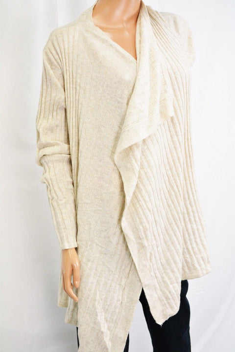 INC International Concepts Draped Open-Front Cardigan Top Heather Beige Plus 16W