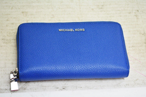 $108 Michael Kors Pebbled Leather Mercer Large Flat Multi function Wallet Clutch - evorr.com