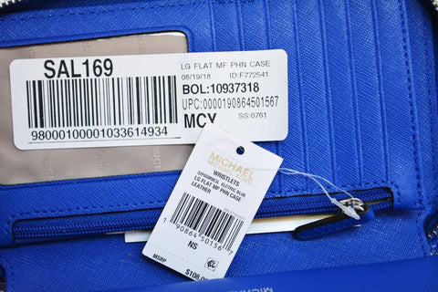 $108 Michael Kors Pebbled Leather Mercer Large Flat Multi function Wallet Clutch - evorr.com