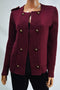 Cable & Gauge Women's Long Sleeve Red Button Down Military Sweater Jacket M