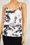 New Calvin Klein Jeans Women Black White Print Straps Tank Blouse Top Size XS