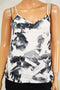 New Calvin Klein Jeans Women Black White Print Straps Tank Blouse Top Size XS