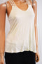 NEW American Rag Cie Women's Ivory Crochet trim Tank Blouse Top Size Small