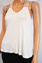 NEW American Rag Cie Women's Ivory Crochet trim Tank Blouse Top Size Small