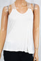 NEW American Rag Cie Women's Ivory Crochet trim Tank Blouse Top Size Small