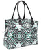 $180 Steve Madden Patterned 16" Green Printed Tribal Metro Tote Travel Bag Large - evorr.com