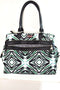 $180 Steve Madden Patterned 16" Green Printed Tribal Metro Tote Travel Bag Large - evorr.com