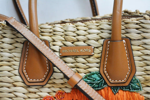 Michael Kors Donna Malibu Medio Paglia Messenger a Tracolla Borsa a Spalla
