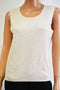 Charter Club Women Rayon Scoop-Neck Sleeveless Beige Blouse Knitted Size Large L
