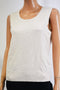 Charter Club Women Rayon Scoop-Neck Sleeveless Beige Blouse Knitted Size Large L
