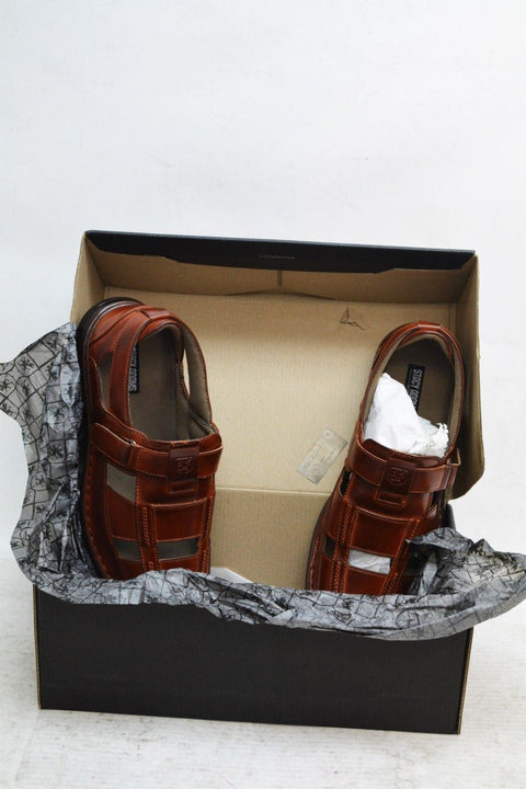 Nuovo Stacy Adams Uomo Brighton - Closedtoe Pescatore Sandali Marrone 11.5 USA