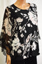 Alfani Women Angel Sleeve Lace Trim Black Floral Blouson Blouse Top Plus 0X 16W
