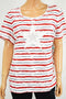 Karen Scott Women's Cotton Red Embellished-Star Striped Blouse Top Plus 3X