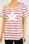 Karen Scott Women's Cotton Red Embellished-Star Striped Blouse Top Plus 3X