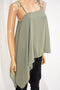 Thalia Sodi Women Spaghetti Strap Green Asymmetric Fashion Blouse Top XS X-Small - evorr.com